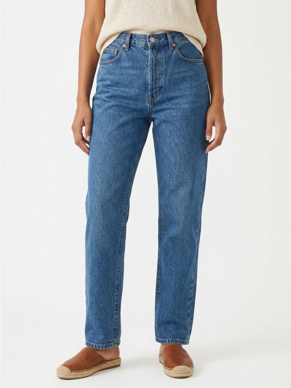 Bill Blass Vintage Jeans High Rise Easy Fit Cotton Denim Medium Wash 14 Tall
